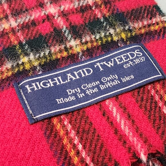Royal Stewart Tartan Plaid 100% Merino Wool Scarf - Picture 6 of 8